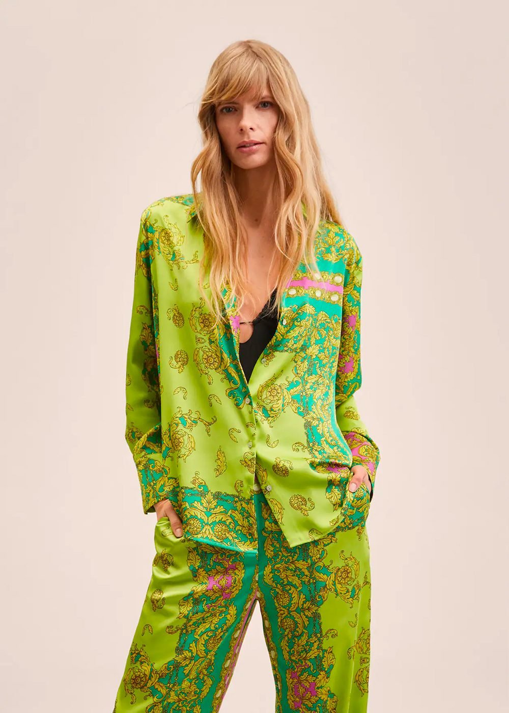 Satin print shirt